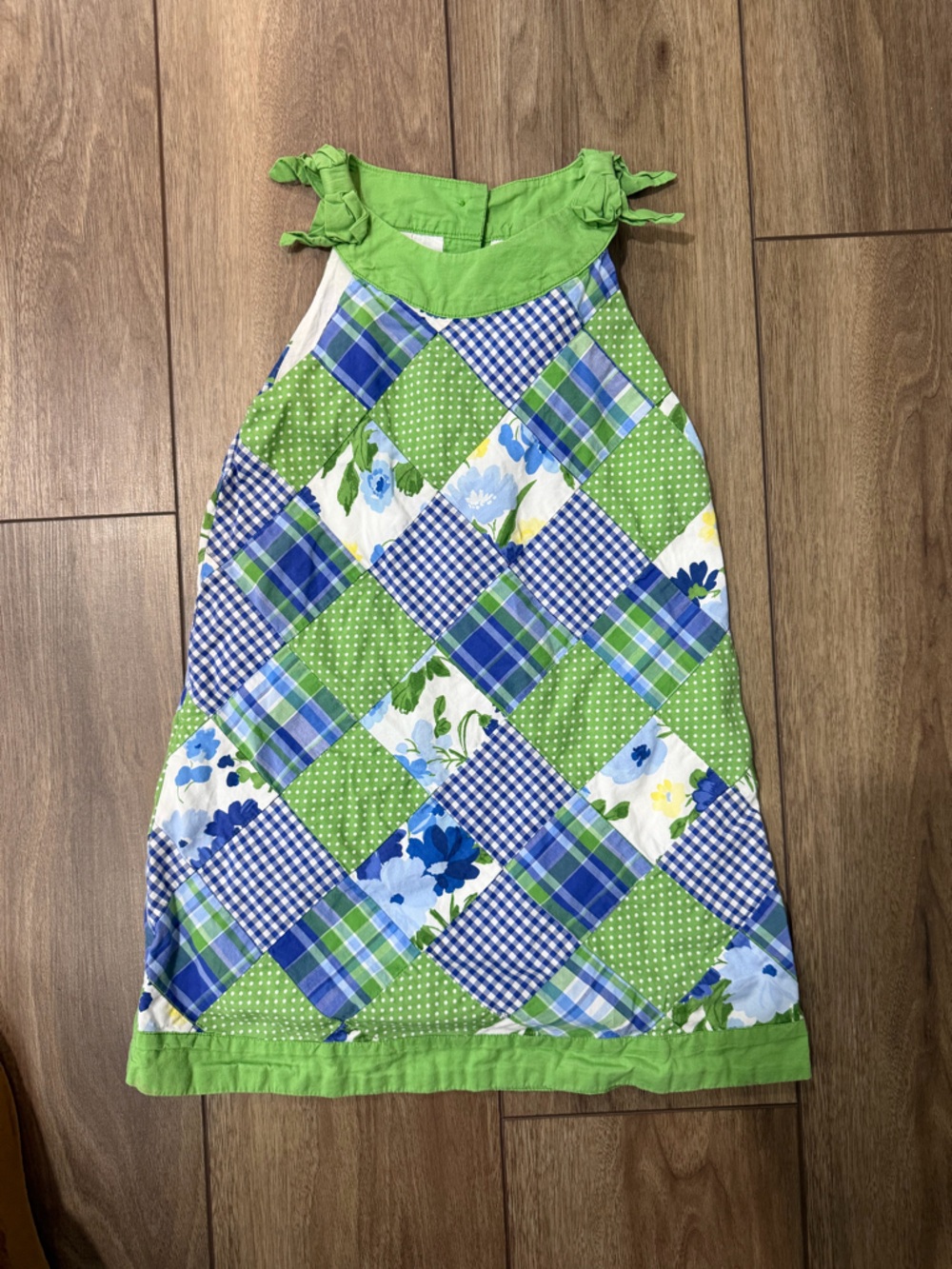 Janie and Jack Green Blue Patchwork Sundress